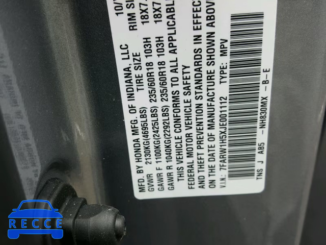 2018 HONDA CR-V EX 7FARW1H5XJE001112 image 9