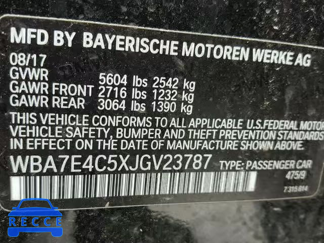 2018 BMW 740 XI WBA7E4C5XJGV23787 image 9