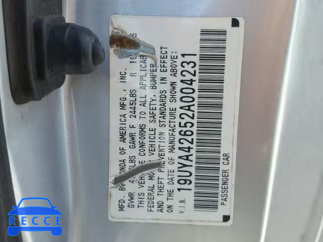 2002 ACURA 3.2CL TYPE 19UYA42652A004231 image 9