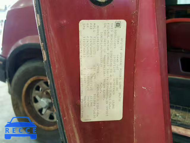 1992 GMC SAFARI XT 1GKDM19W2NB532319 image 9