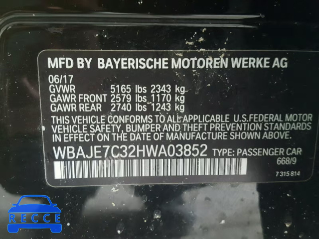 2017 BMW 540 XI WBAJE7C32HWA03852 Bild 9
