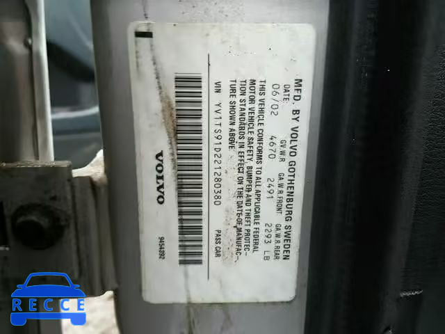 2002 VOLVO S80 T6 TUR YV1TS91D221280380 image 9