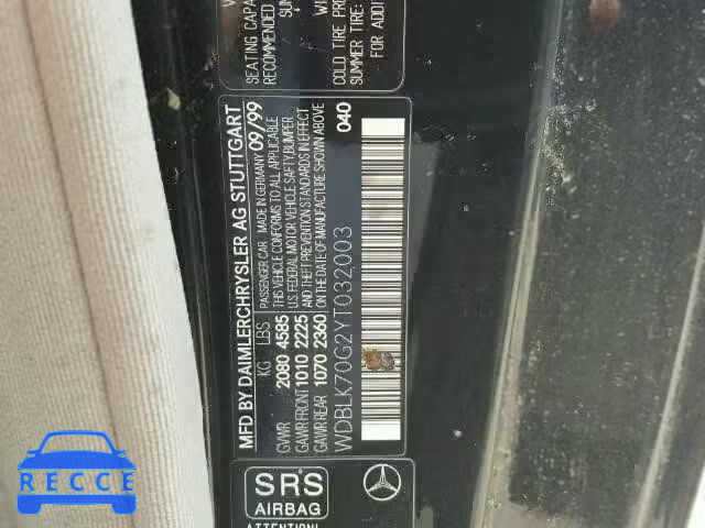 2000 MERCEDES-BENZ CLK 430 WDBLK70G2YT032003 image 9