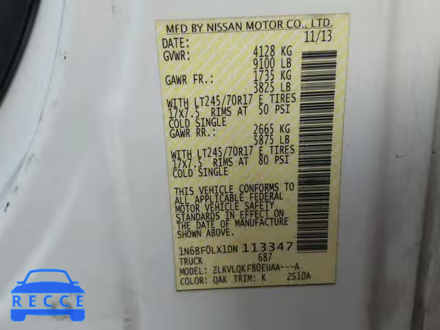 2013 NISSAN NV 2500 1N6BF0LX1DN113347 image 9