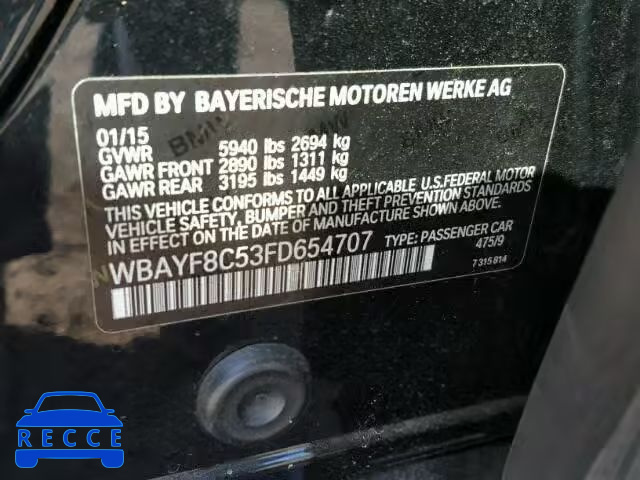 2015 BMW 750 LXI WBAYF8C53FD654707 image 9