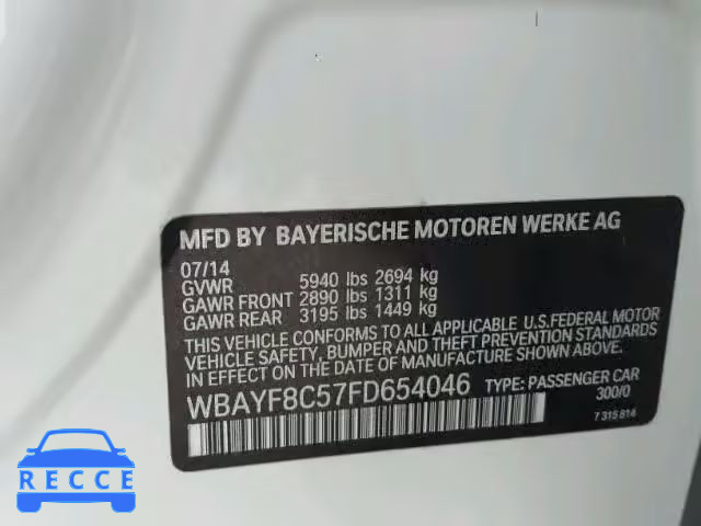 2015 BMW 750 LXI WBAYF8C57FD654046 image 9