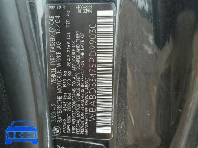 2005 BMW 330 CI WBABD53475PD99030 image 9