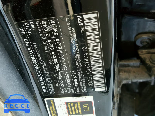 2013 MERCEDES-BENZ ML 350 4JGDA5JB6DA147432 image 9