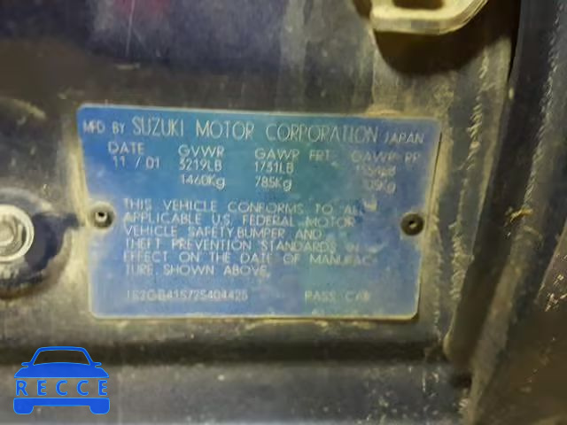 2002 SUZUKI ESTEEM GL JS2GB41S725404425 image 9