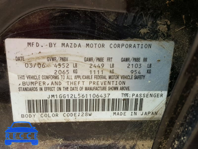 2006 MAZDA SPEED 6 JM1GG12L561106437 image 9