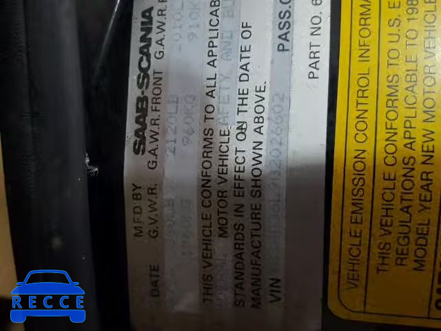 1986 SAAB 900 YS3AD36L9G2026602 image 9