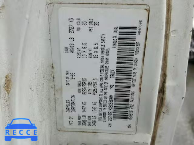 1995 DODGE RAM VAN B2 2B7HB21XXSK556404 image 9