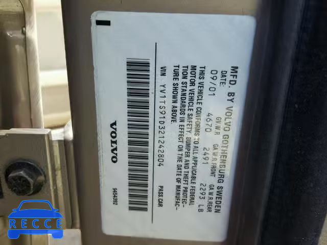 2002 VOLVO S80 T6 TUR YV1TS91D321242804 image 9