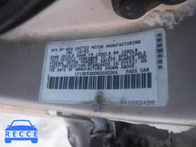 1994 GEO PRIZM BASE 1Y1SK5360RZ030264 Bild 9