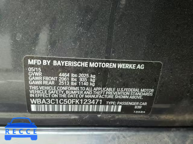 2015 BMW 328 I SULE WBA3C1C50FK123471 image 9