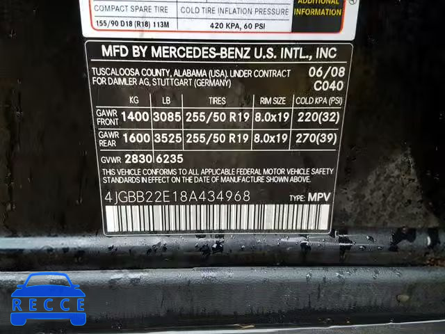 2008 MERCEDES-BENZ ML 320 CDI 4JGBB22E18A434968 image 9