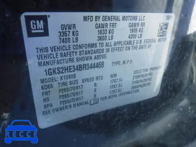 2011 GMC YUKON XL K 1GKS2HE34BR344468 image 9
