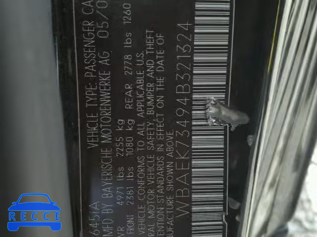 2004 BMW 645 CI AUT WBAEK73494B321324 image 9