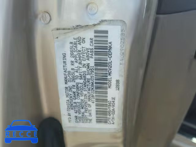 1998 TOYOTA CAMRY CE 4T1BF22K8WU057951 image 9
