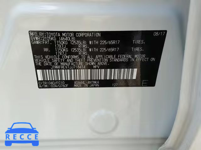 2018 TOYOTA RAV4 ADVEN JTMRFREV7JJ718414 image 9