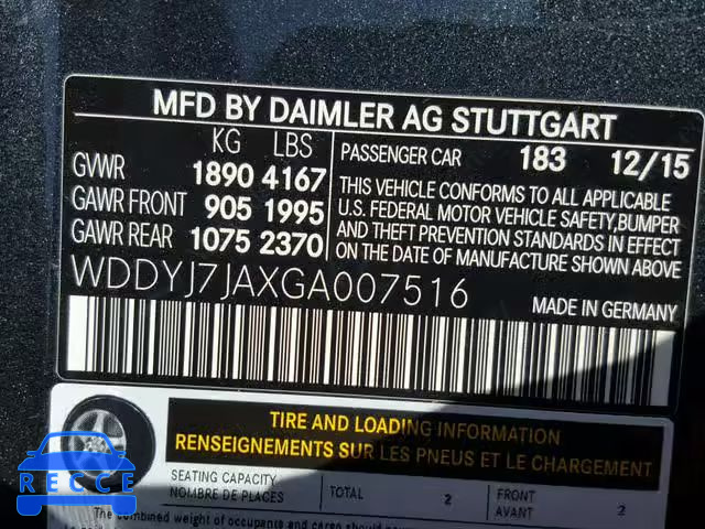 2016 MERCEDES-BENZ AMG GT S WDDYJ7JAXGA007516 image 9