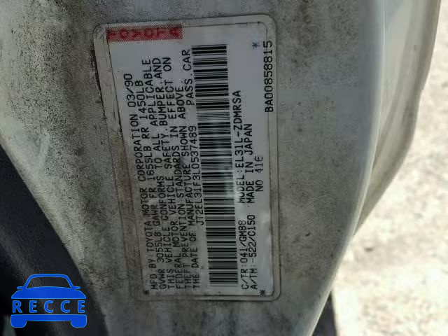 1990 TOYOTA TERCEL JT2EL31F3L0537489 image 9