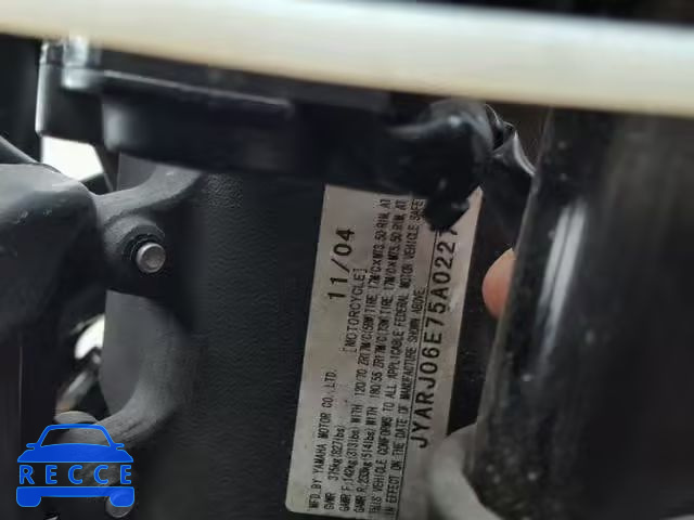 2005 YAMAHA YZFR6 L JYARJ06E75A022775 image 9