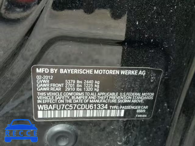 2012 BMW 535 XI WBAFU7C57CDU61334 Bild 9