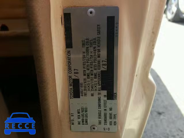 1987 TOYOTA PICKUP XTR JT4RN70D3H0040363 Bild 9