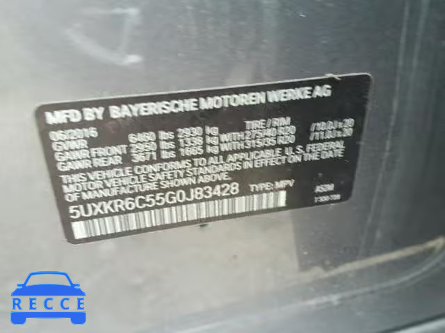 2016 BMW X5 XDRIVE5 5UXKR6C55G0J83428 image 9