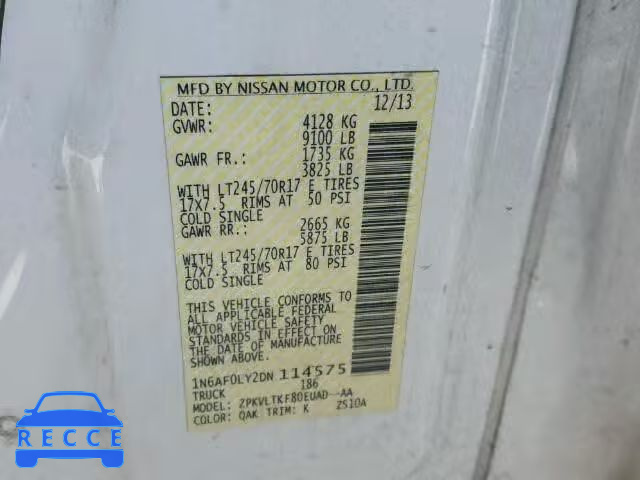 2013 NISSAN NV 2500 1N6AF0LY2DN114575 image 9