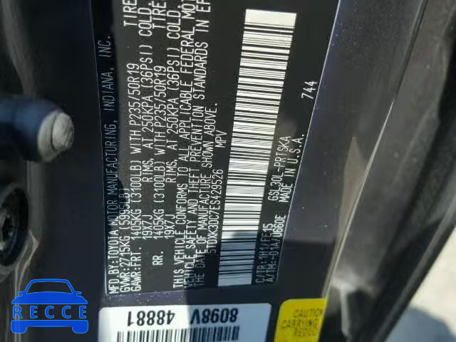 2014 TOYOTA SIENNA SPORT 5TDXK3DC7ES429526 image 9