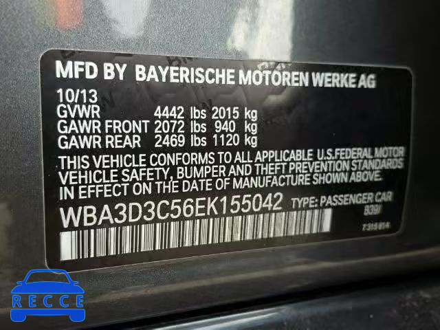 2014 BMW 328 D WBA3D3C56EK155042 зображення 9