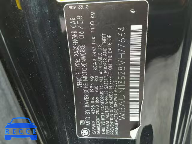 2008 BMW 128 I WBAUN13528VH77634 зображення 9