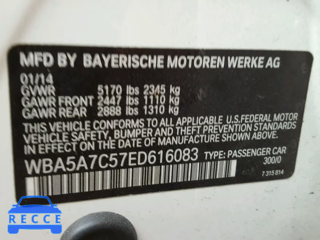 2014 BMW 528 XI WBA5A7C57ED616083 image 9