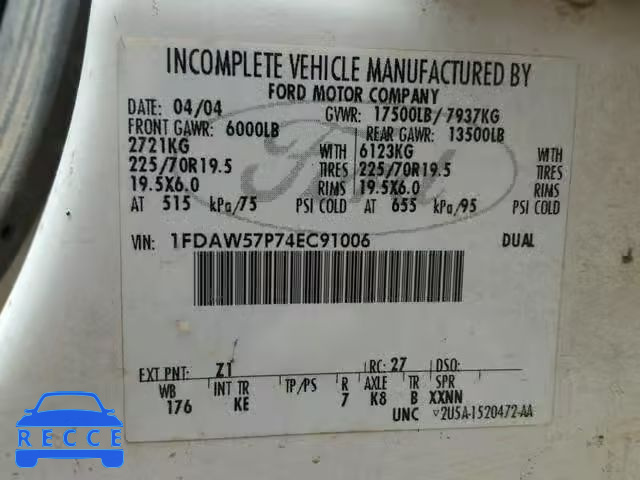 2004 FORD F550 SUPER 1FDAW57P74EC91006 image 9