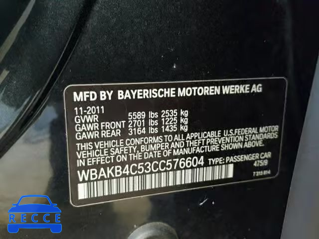 2012 BMW 740 LI WBAKB4C53CC576604 зображення 9