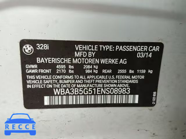 2014 BMW 328 XI SUL WBA3B5G51ENS08983 image 9