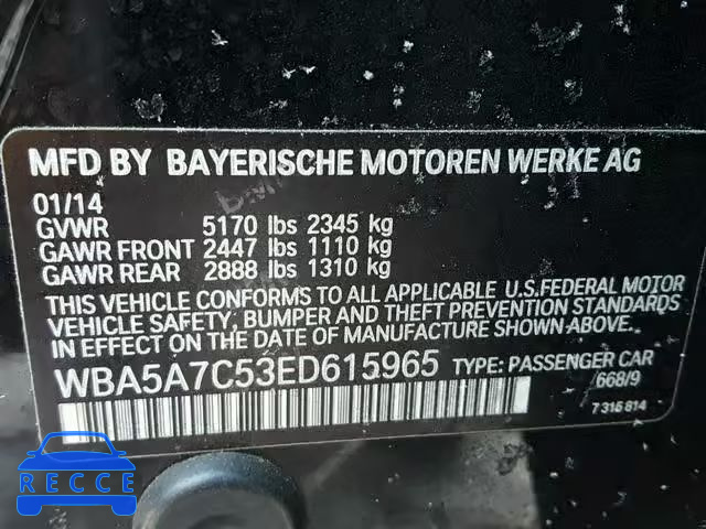 2014 BMW 528 XI WBA5A7C53ED615965 image 9