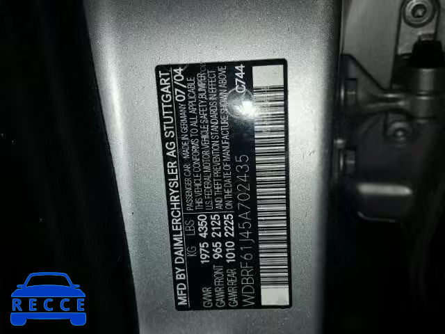 2005 MERCEDES-BENZ C 240 WDBRF61J45A702435 image 9