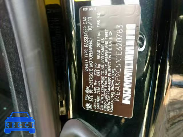 2012 BMW 335 XI WBAKF9C51CE620783 image 9