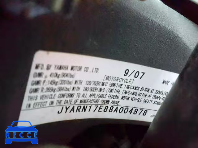 2008 YAMAHA FZ1 S JYARN17E88A004878 image 9