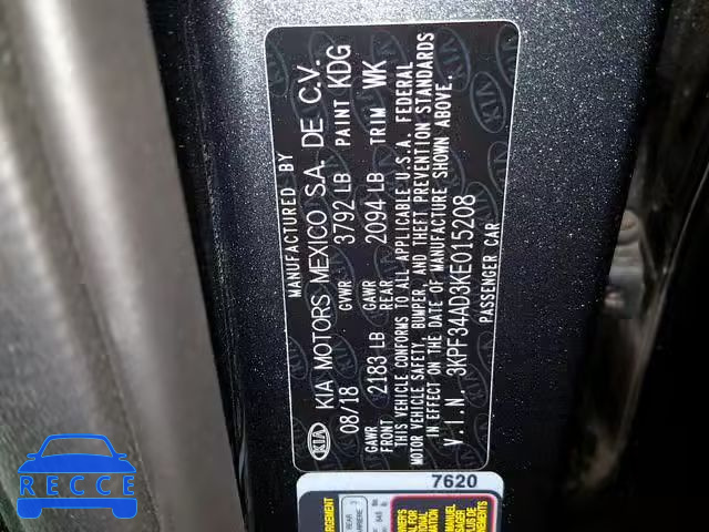 2019 KIA FORTE GT L 3KPF34AD3KE015208 image 9