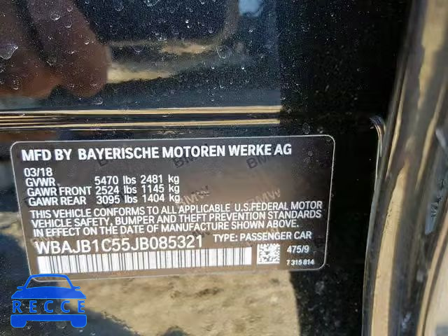 2018 BMW 530XE WBAJB1C55JB085321 зображення 9