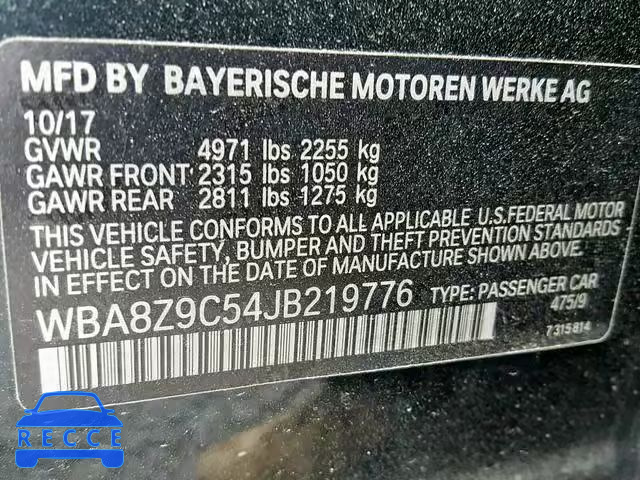 2018 BMW 330 XIGT WBA8Z9C54JB219776 зображення 9