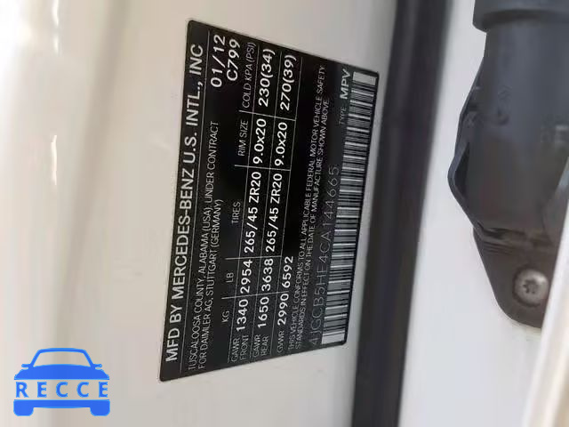 2012 MERCEDES-BENZ R 350 4MAT 4JGCB5HE4CA144665 image 9