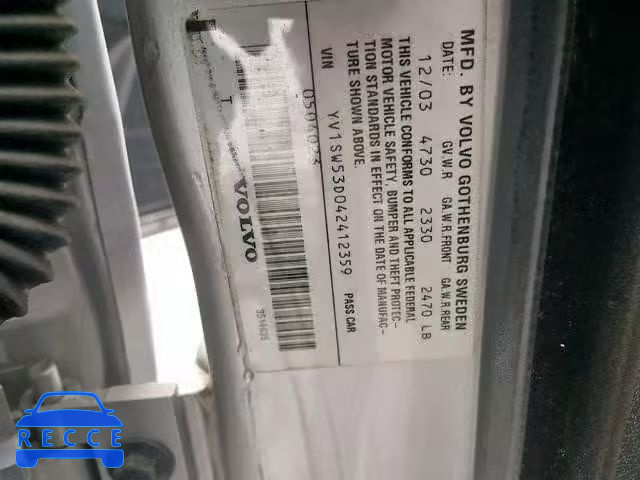 2004 VOLVO V70 T5 TUR YV1SW53D042412359 image 9