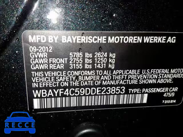 2013 BMW 740 LXI WBAYF4C59DDE23853 image 9