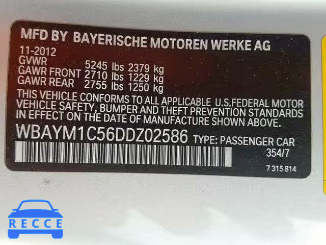2013 BMW 650 XI WBAYM1C56DDZ02586 Bild 9