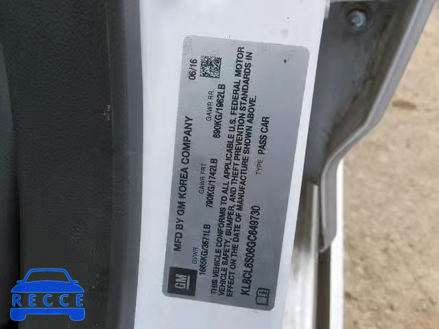 2016 CHEVROLET SPARK EV 2 KL8CL6S06GC649730 image 9